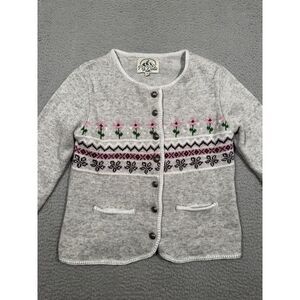 Piz Palu Sweater Grandma Cardigan Wool Blend Cottagecore Alpine Size‎ 36 Medium